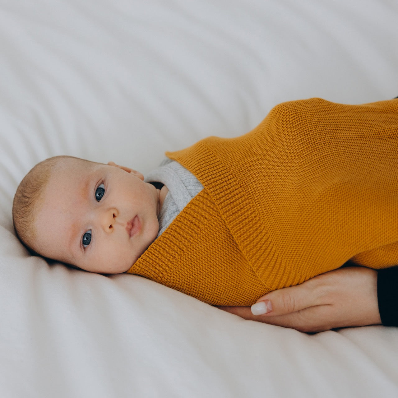 Babydecke Bio Baumwolle einfarbig - Gelb - Minky Mooh