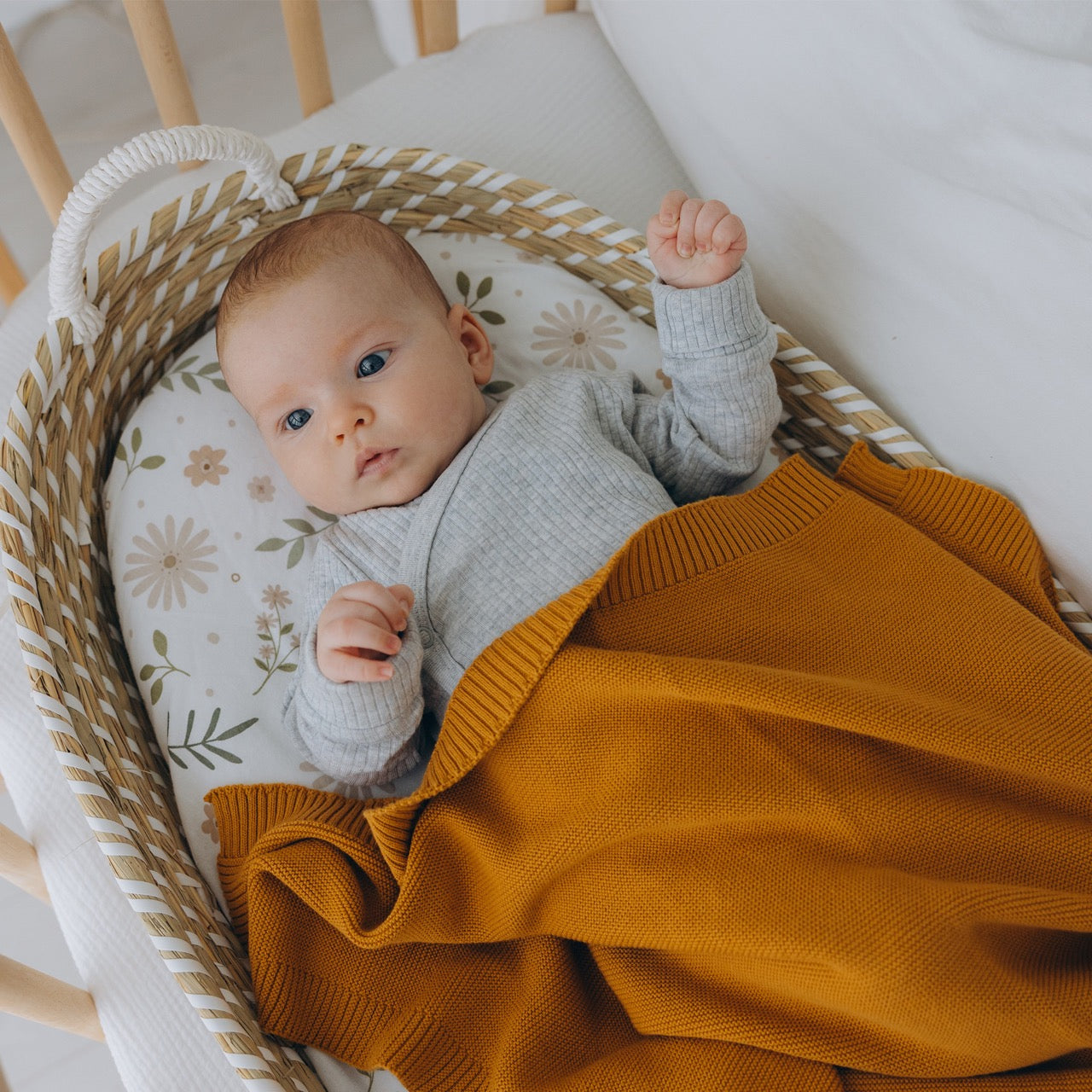 Babydecke Bio Baumwolle einfarbig - Gelb - Minky Mooh