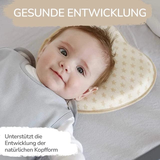 Babykissen gegen Plattkopf mit zwei Kissenbezügen - Minky Mooh