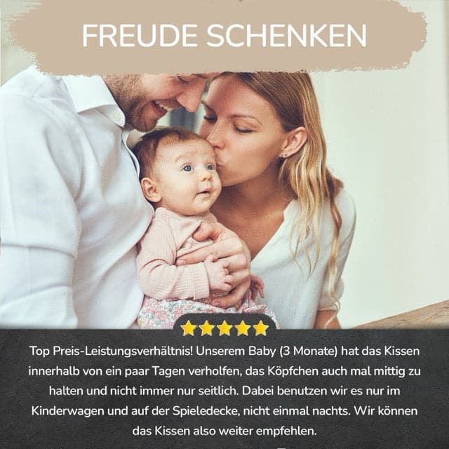 Babykissen gegen Plattkopf mit zwei Kissenbezügen - Minky Mooh