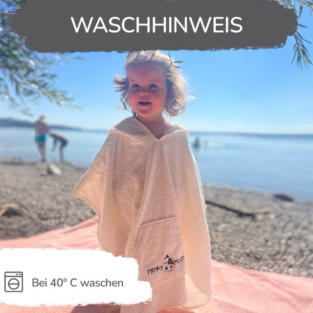 Badeponcho Kinder aus Bio Frottee Baumwolle - Minky Mooh