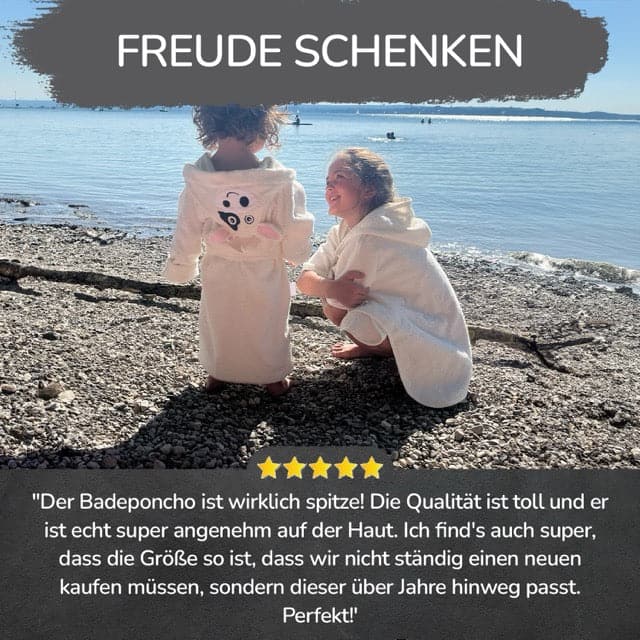Badeponcho Kinder aus Bio Frottee Baumwolle - Minky Mooh