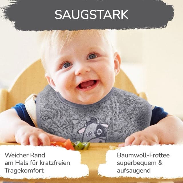 Lätzchen Bio Baumwolle mit süßer Minky - Default Title - Minky Mooh