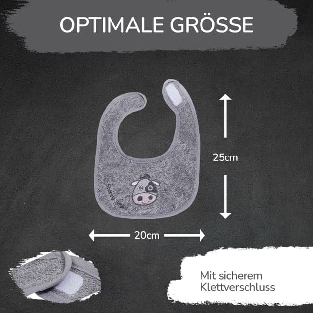 Lätzchen Bio Baumwolle mit süßer Minky - Minky Mooh