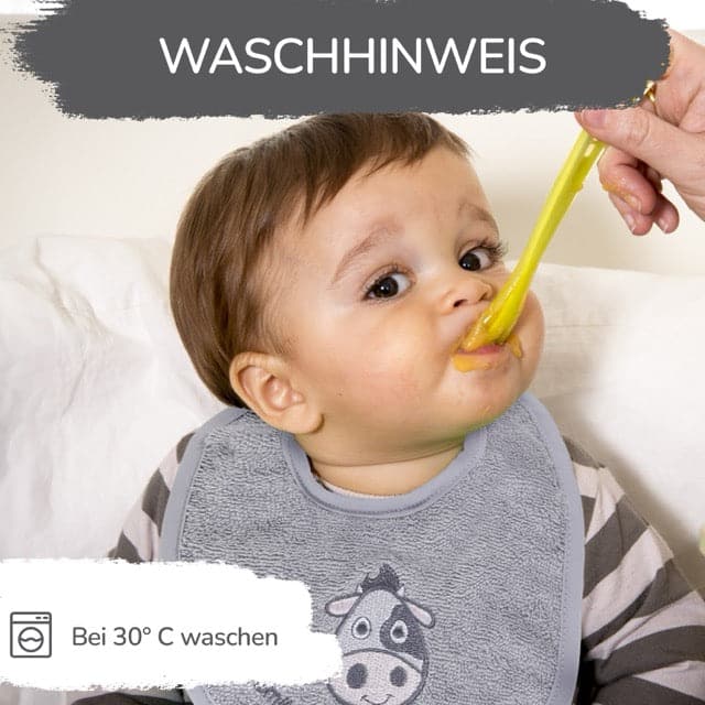 Lätzchen Bio Baumwolle mit süßer Minky - Minky Mooh
