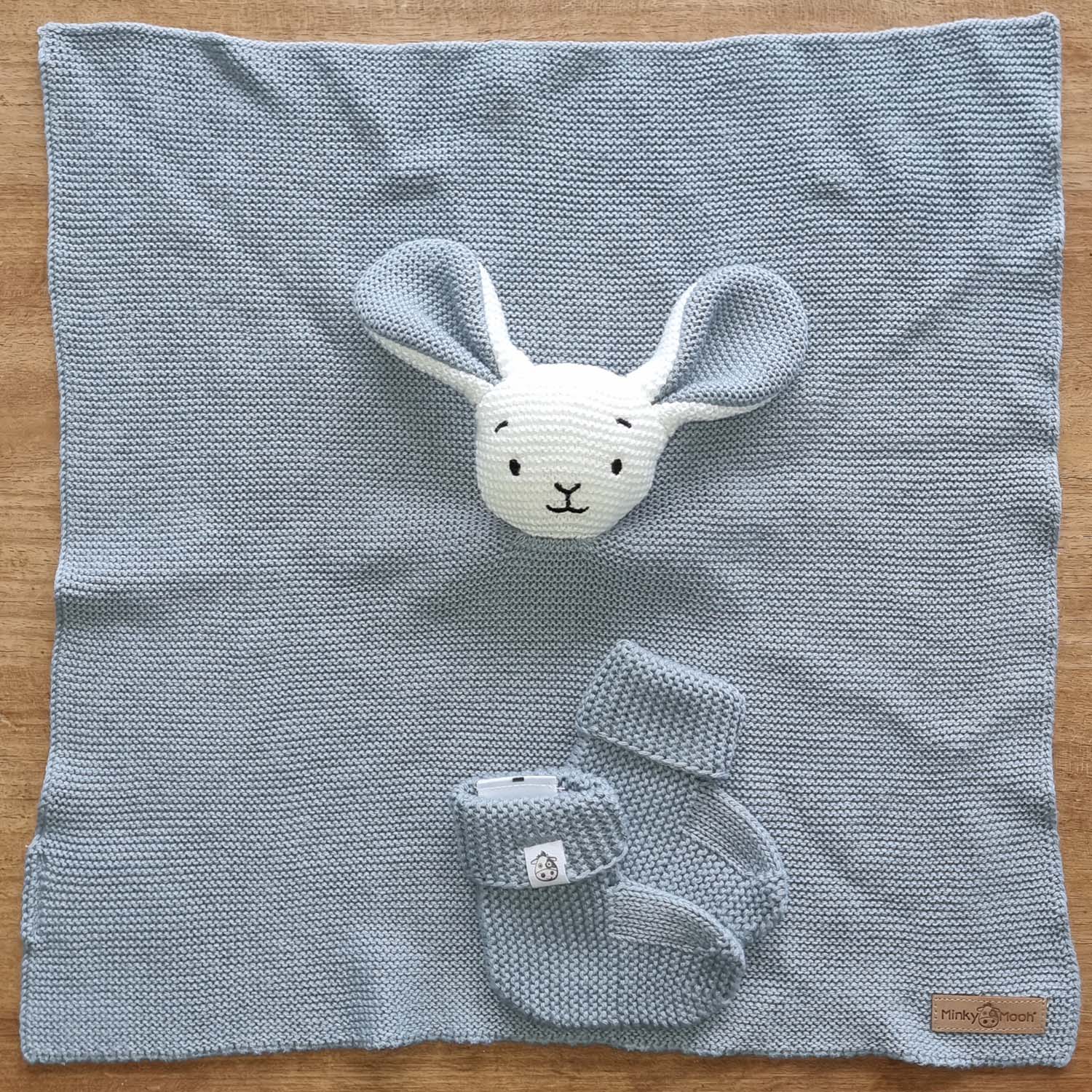 Kuscheltuch Hase mit Söckchen Blau