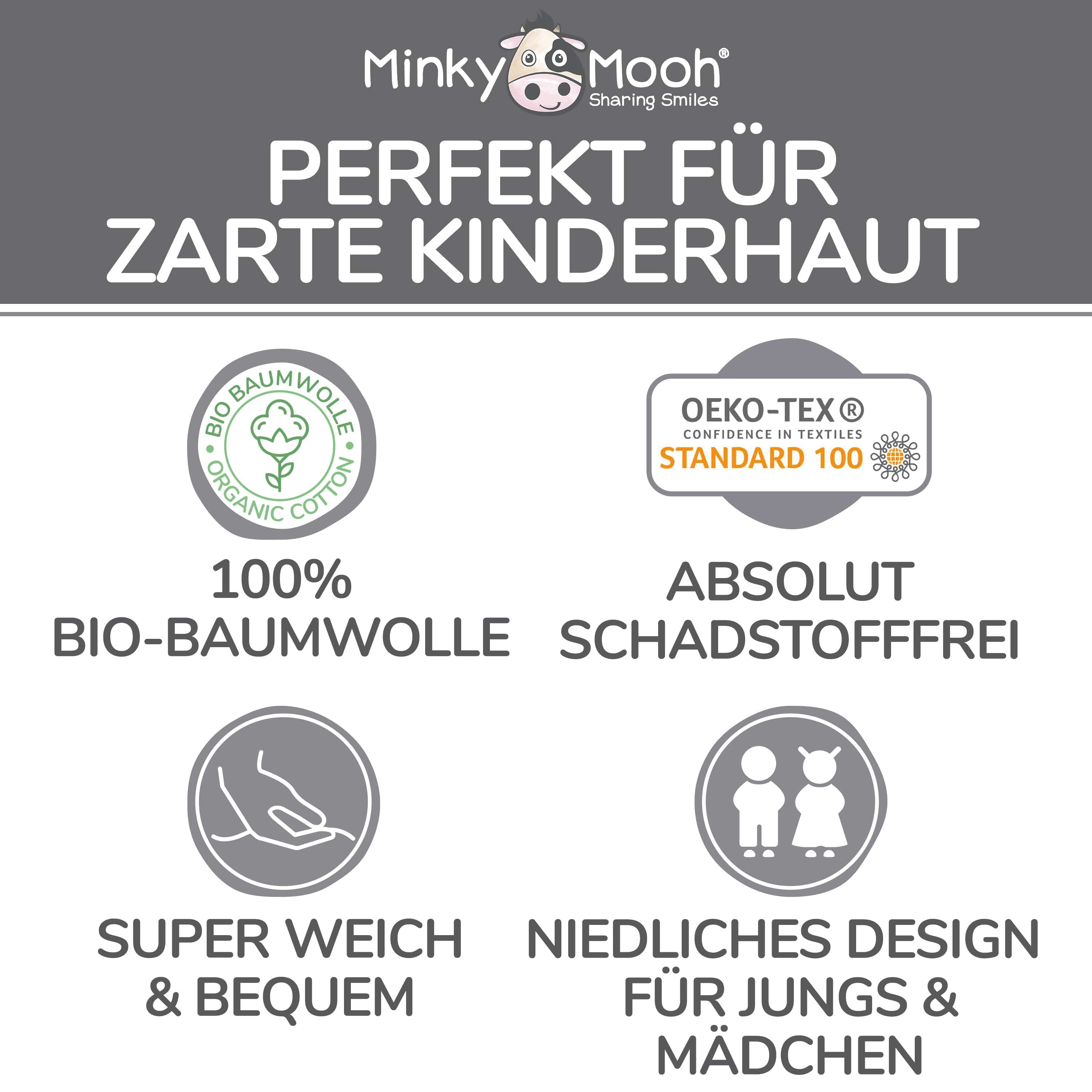 Minky Mooh Baby & Kleinkind Frottee Kinderbademantel mit süßer Kapuze für Jungs und Mädchen 31302