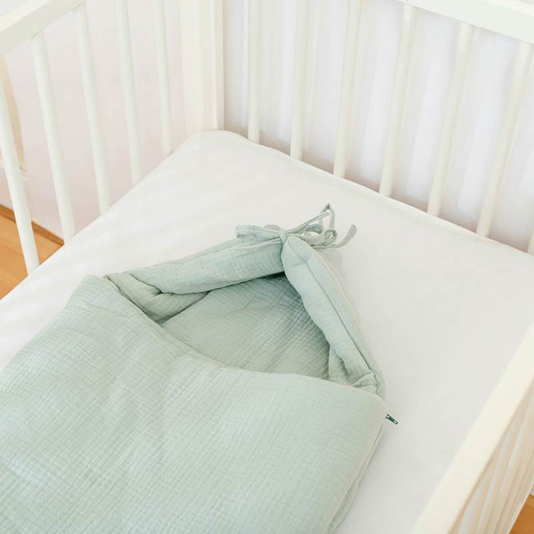 Babynest aus Bio-Baumwolle Grün - Minky Mooh