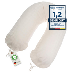 XXL Bio Stillkissen mit Kapokfüllung, Perkal - Creme
