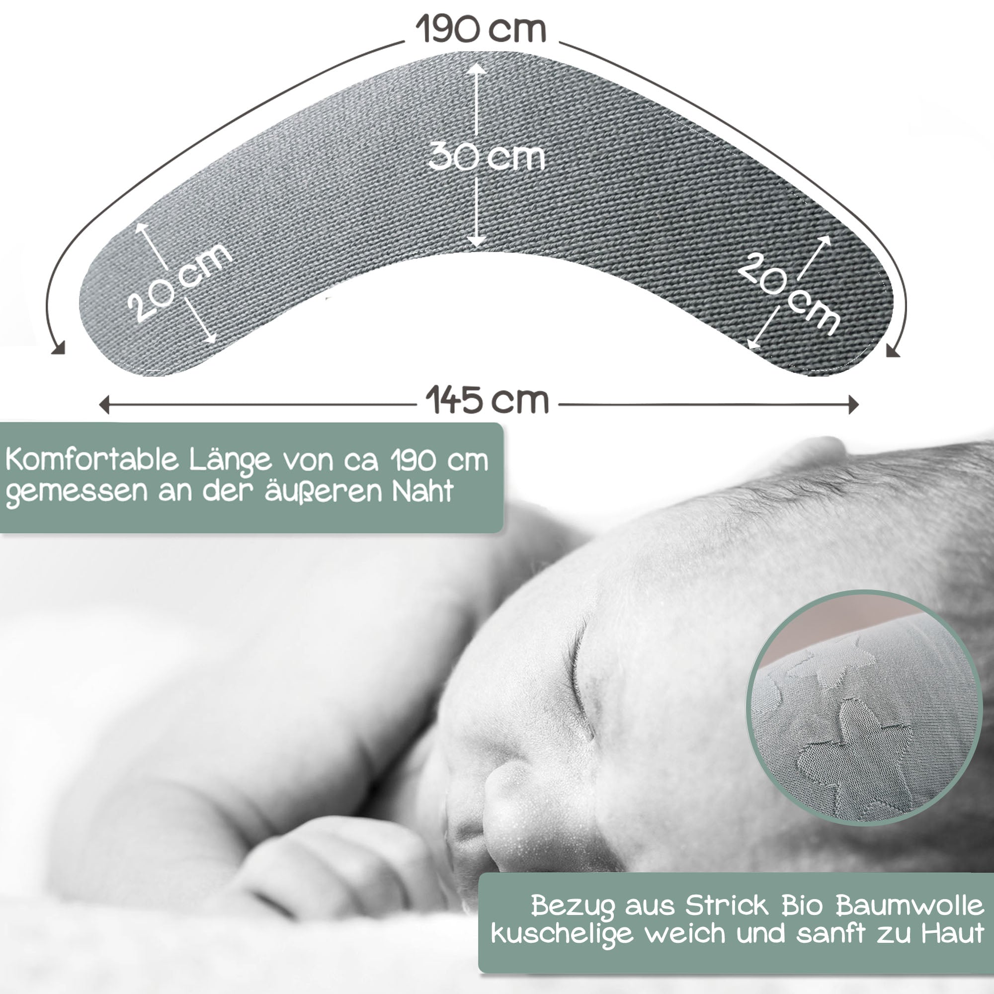 XXL Bio Stillkissen mit Kapokfüllung, Rosa gestrickt