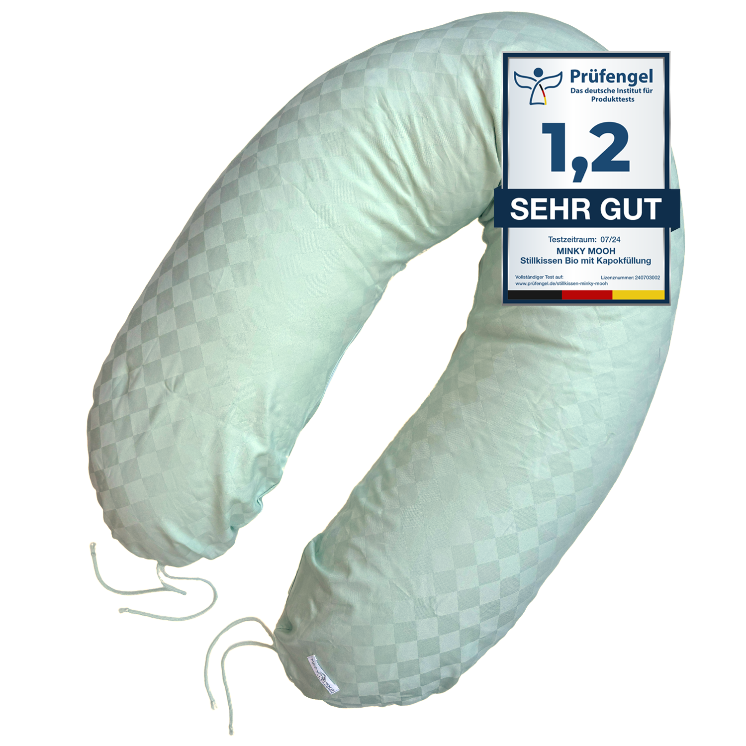 XXL Bio Stillkissen mit Kapokfüllung, Perkal - Mint